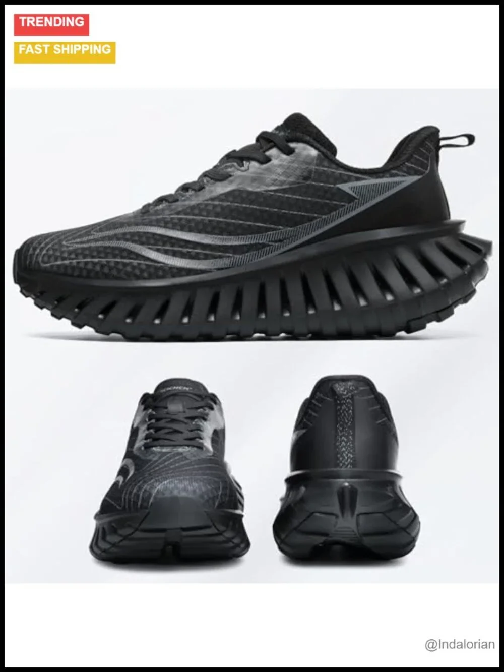 Men's Hollow Sole Running Shoes Breathable Mesh Lace-Up Athletic Sneakers Shock